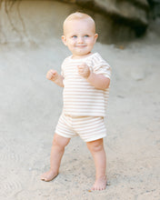 Load image into Gallery viewer, Quincy Mae - Waffle Shortie Set (Oat Stripe)
