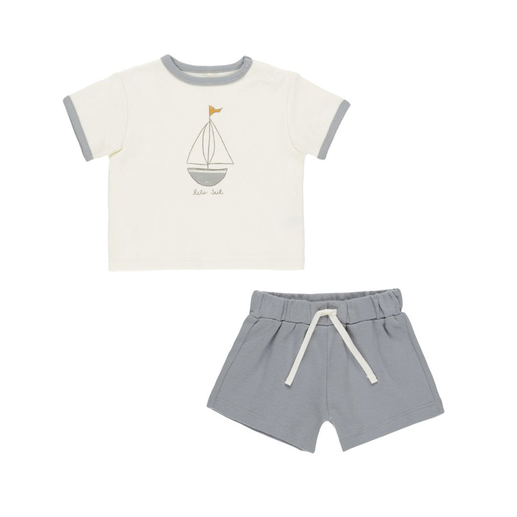 Quincy Mae - Ringer Tee + Pant Set (Boat)