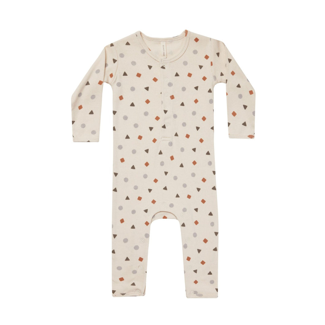 Quincy Mae - Ribbed Baby Jumpsuit (Geo)