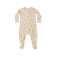 Load image into Gallery viewer, Baby onesie with floral pattern on a white background
