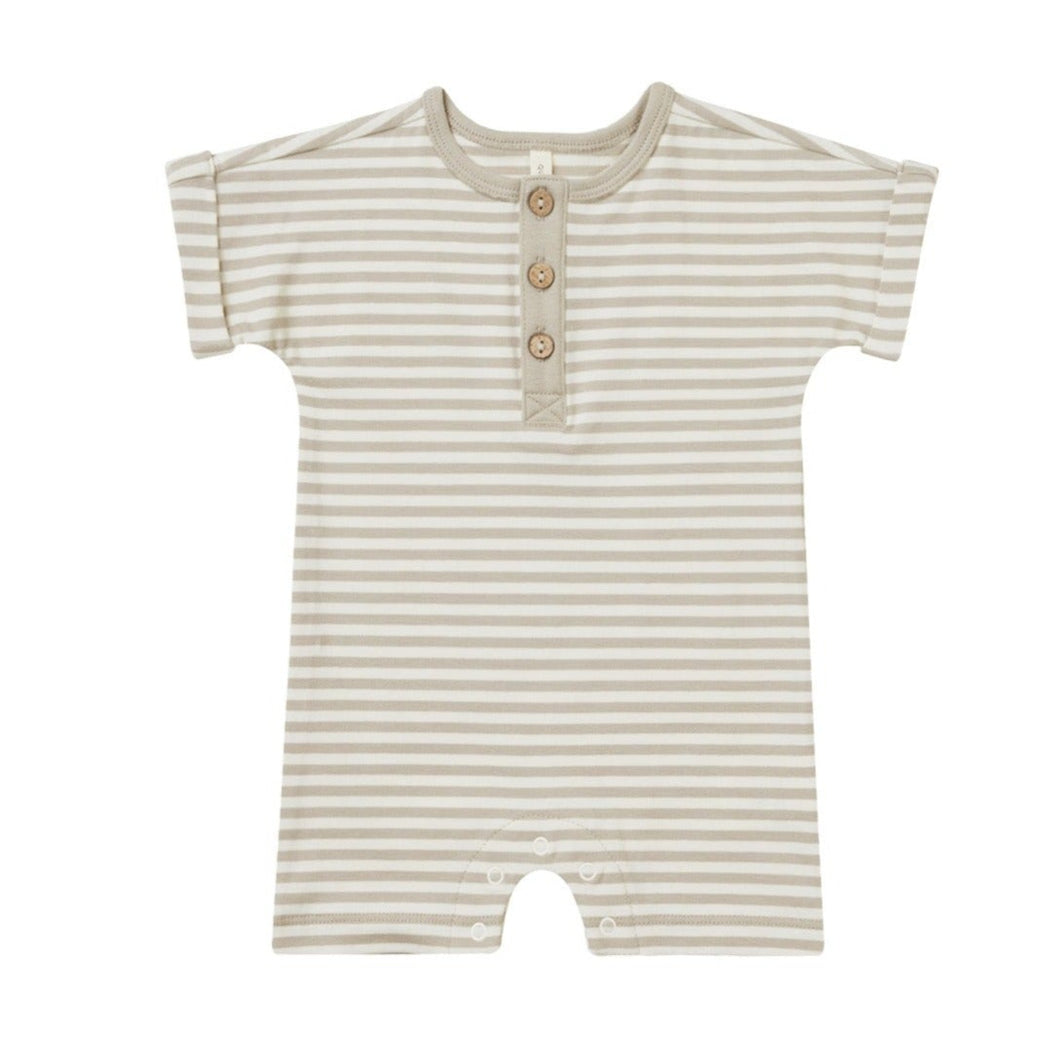 Quincy Mae - Short Sleeve One Piece (Ash Stripe)