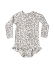 Load image into Gallery viewer, Quincy Mae - Olivia Rashguard One-piece (Blue Floral)
