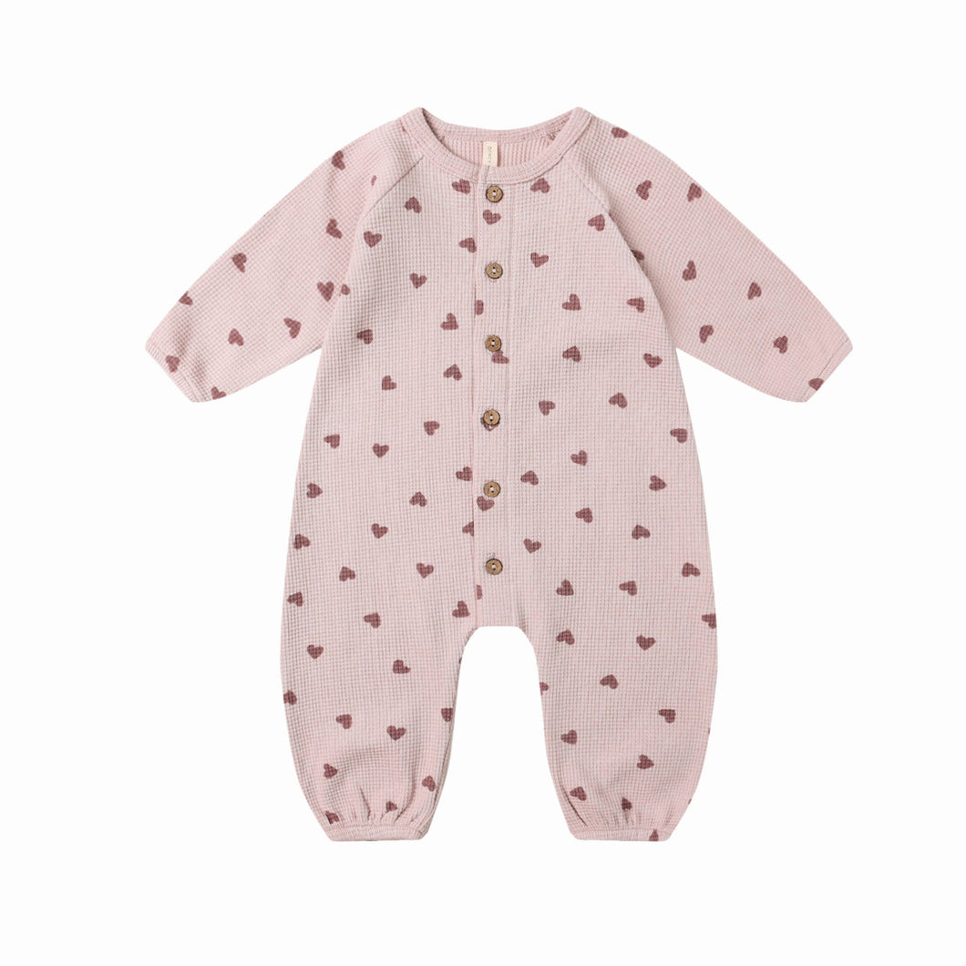 Quincy Mae - Waffle Jumpsuit (Hearts)