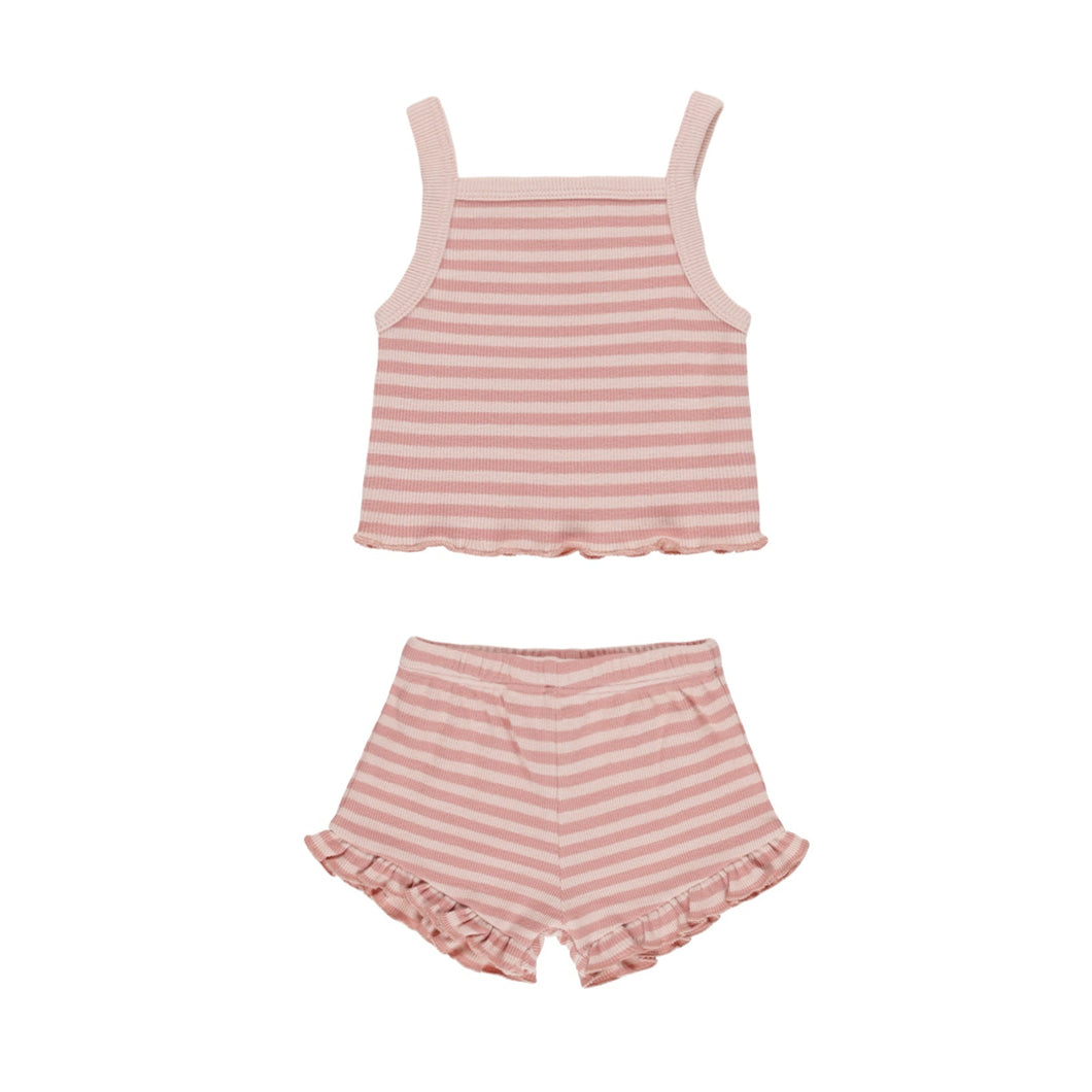 Quincy Mae - Evie Tank Shortie Set (Pink Stripe)
