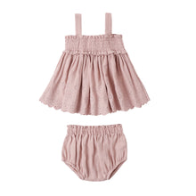 Load image into Gallery viewer, Quincy Mae - Mae Smocked Top + Bloomer Set (Mauve)
