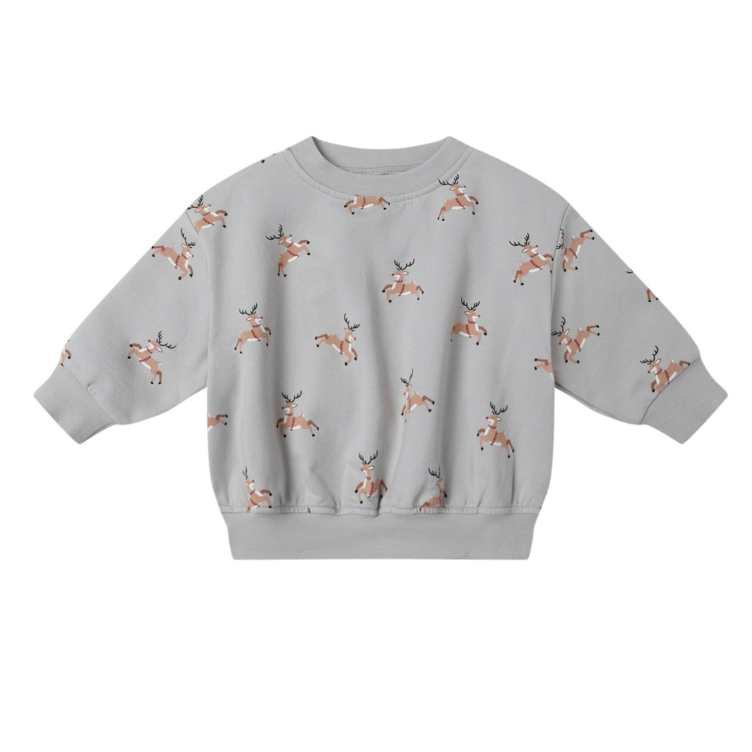 Quincy Mae -  Relaxed Fleece Sweatshirt (Reindeer)