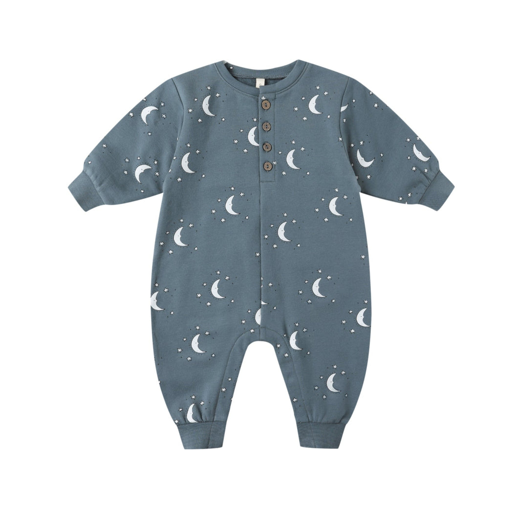 Quincy Mae -  Relaxed Fleece Jumpsuit (Silver Moons)