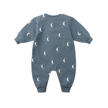 Load image into Gallery viewer, Quincy Mae -  Relaxed Fleece Jumpsuit (Silver Moons)
