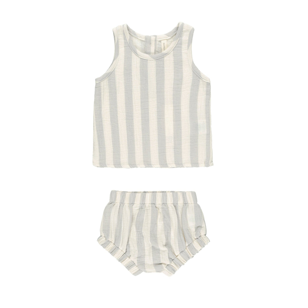 Quincy Mae - Woven Tank + Short Set || Sky Stripe