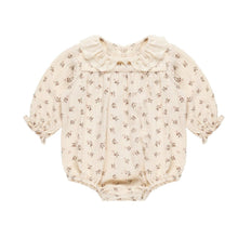 Load image into Gallery viewer, Quincy Mae - Collared Bubble Romper (Holly Berry)
