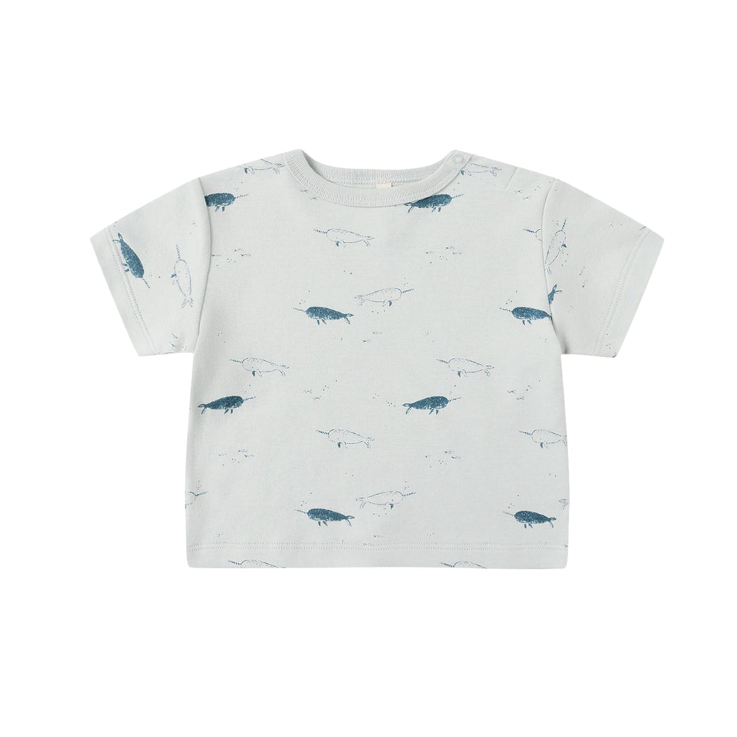 Quincy Mae - Boxy Tee (Narwhals)
