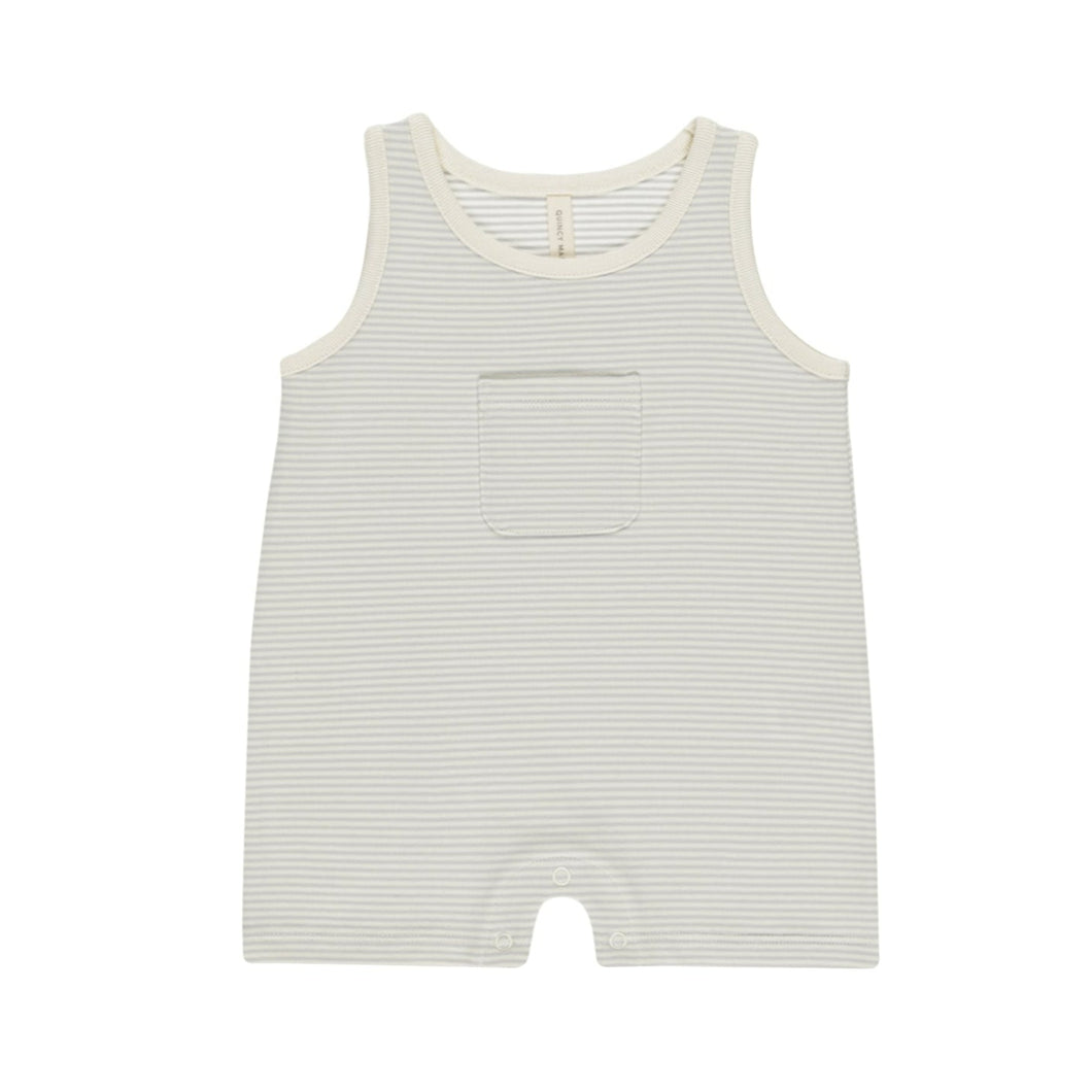 Quincy Mae - Sleeveless One Piece (Sky Micro Stripe)