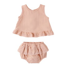 Load image into Gallery viewer, Quincy Mae - Ruffled Tulip Top + Bloomer Set (Melon)
