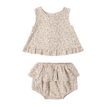 Load image into Gallery viewer, Quincy Mae - Ruffled Tulip Top + Bloomer Set (Dahlia)
