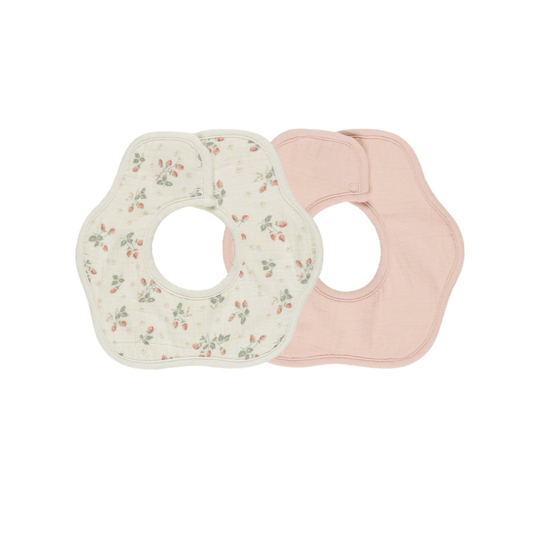 Quincy Mae - Flower Bib 2 Pack (Strawberries / Melon)