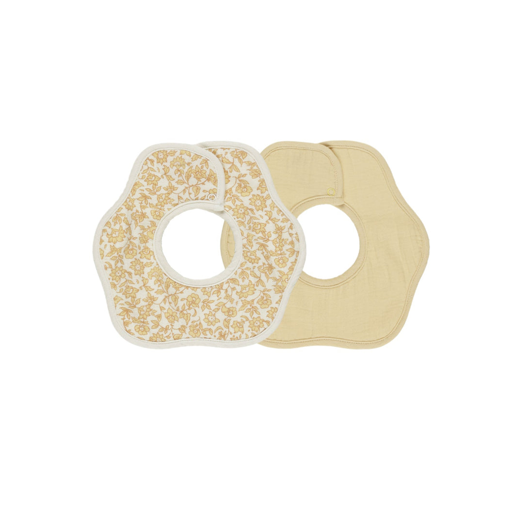Quincy Mae - Flower Bib 2 Pack (Dahlia / Yellow)
