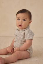 Load image into Gallery viewer, Quincy Mae - Matteo Romper (Sage Gingham) 12-18M

