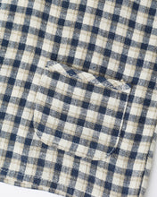 Load image into Gallery viewer, Rylee + Cru - Woven Henley Tee || Navy Check
