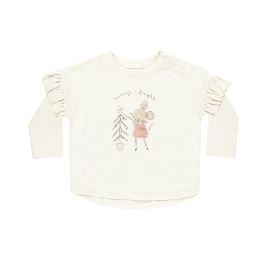 Rylee + Cru - Ruffle Long Sleeve Tee (Mouse)
