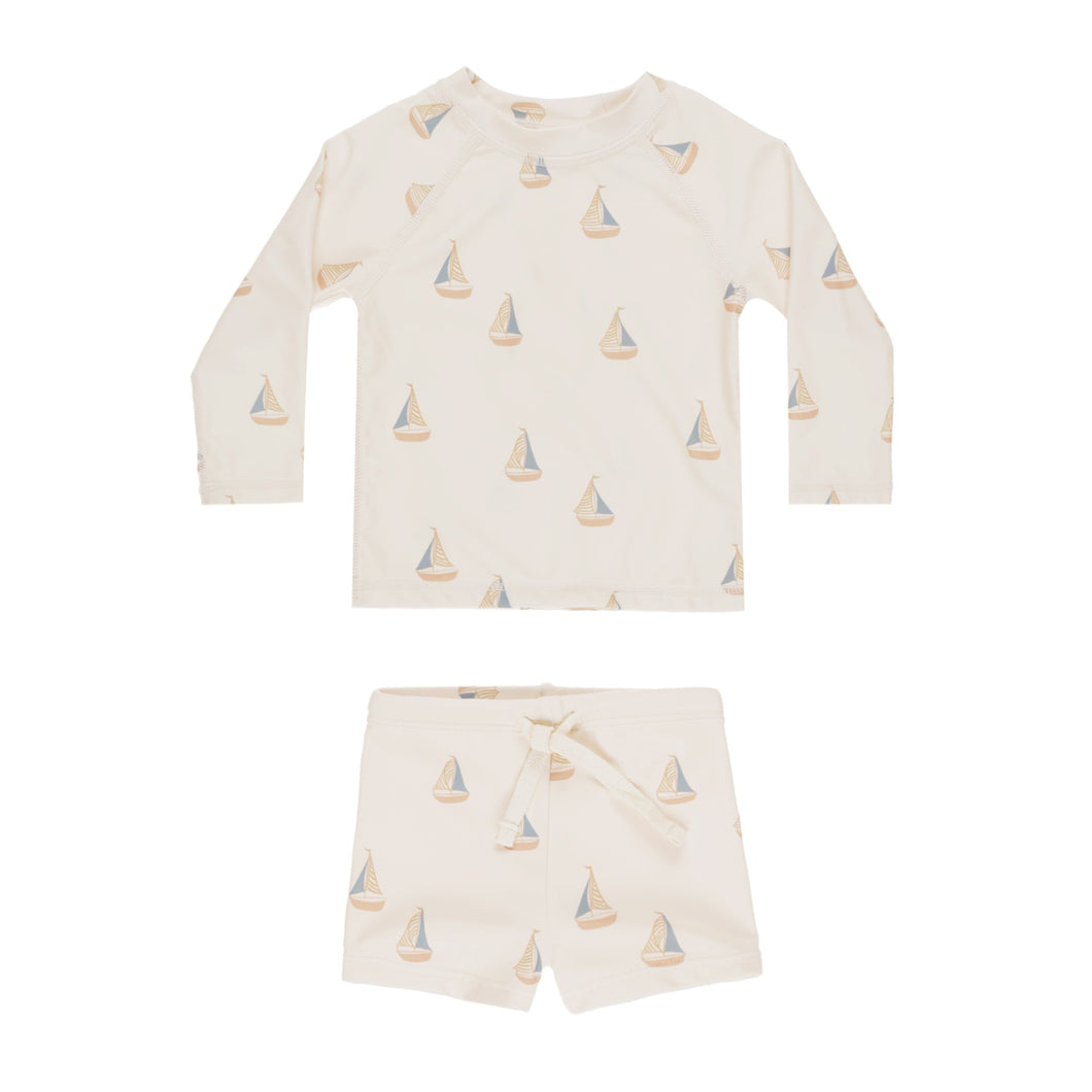 Rylee + Cru - Rashguard Boy Set (Sailboats)