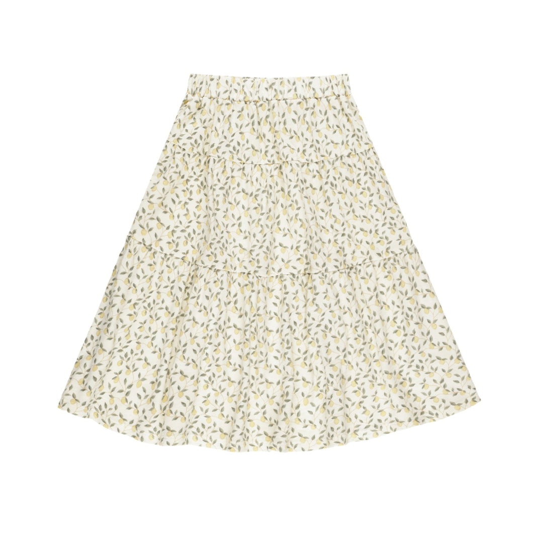 Rylee + Cru - Tiered Midi Skirt (Lemons)