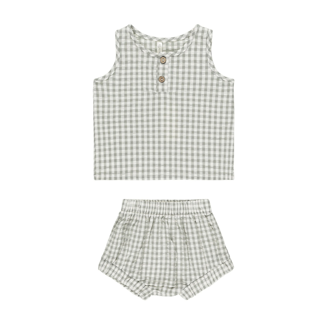 Rylee + Cru - Baby Tank Set (Eucalyptus Gingham)