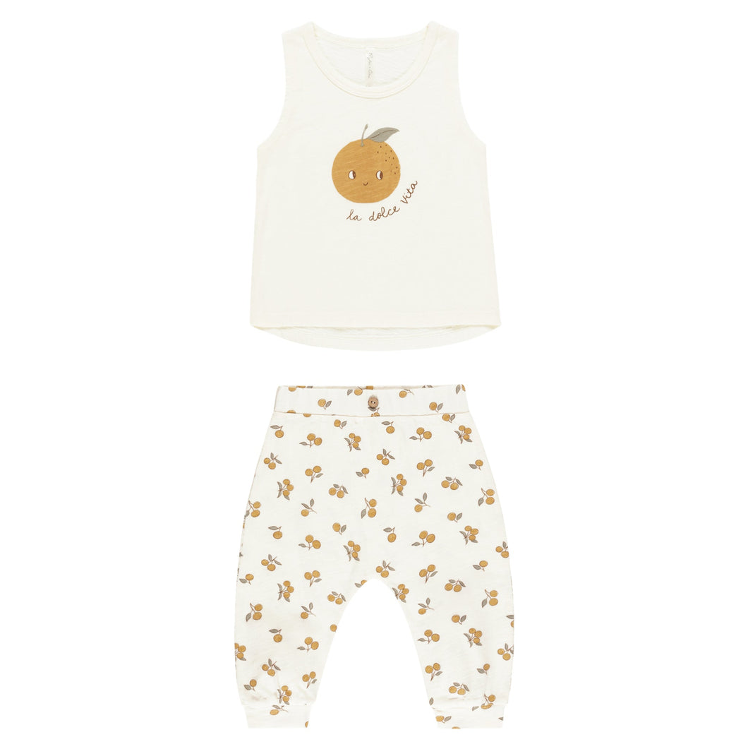 Rylee + Cru - Tank + Slouch Pant Set (Oranges)