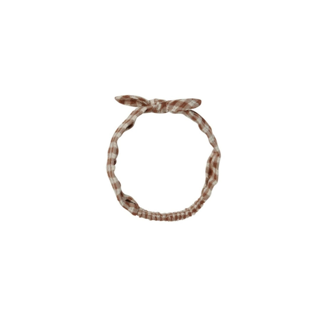 Rylee + Cru - Baby Bow Headband (Brown Gingham)