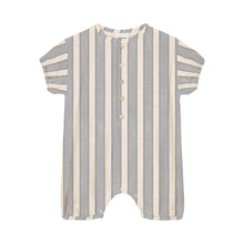 Load image into Gallery viewer, Studio Boheme - Bebecito Romper (Blue / Gold Stripes)
