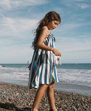 Load image into Gallery viewer, Tiny Cottons - Light Navy Stripes Dress (Light Navy)
