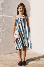 Load image into Gallery viewer, Tiny Cottons - Light Navy Stripes Dress (Light Navy)

