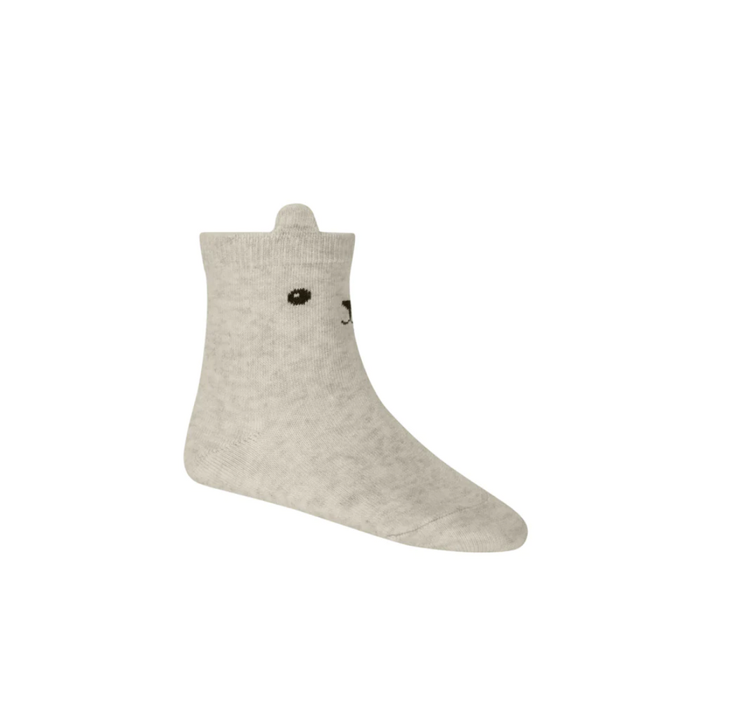 Jamie Kay - George Bear Ankle Sock - Oatmeal Marle