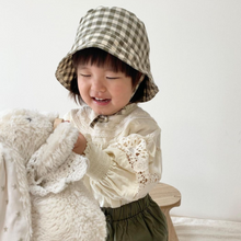 Load image into Gallery viewer, Organic Zoo - Olive Gingham Bucket Sun Hat

