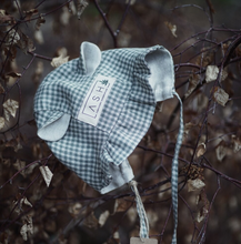 Load image into Gallery viewer, Ash Generation - Bear BONNET (Basil Gingham)
