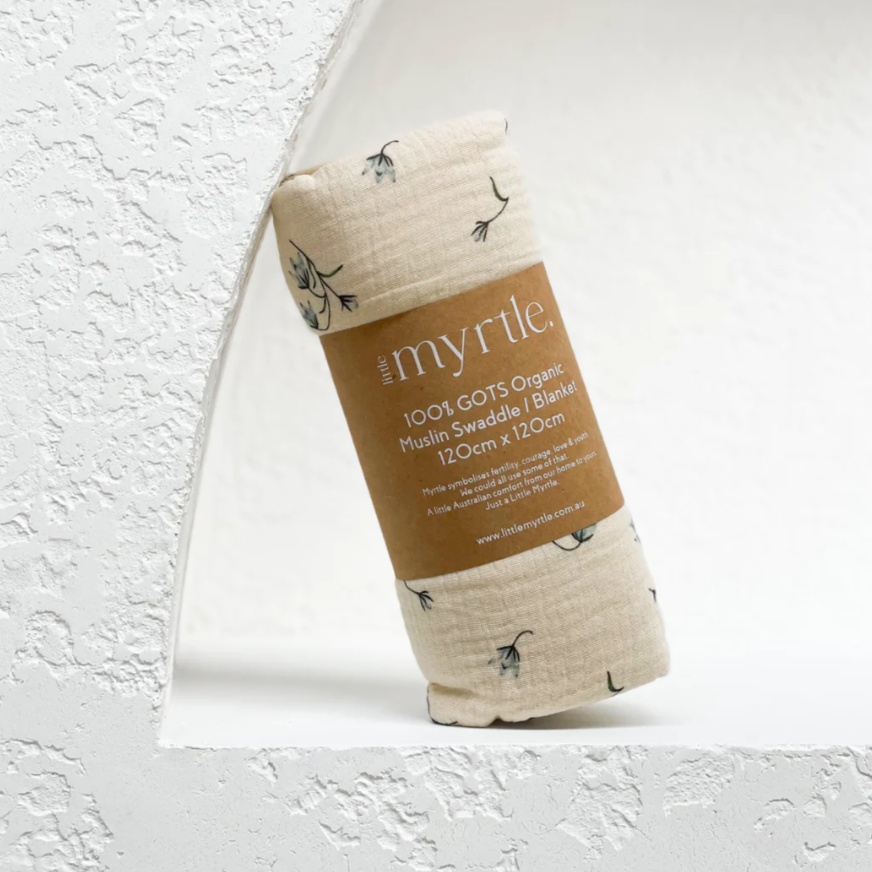 Little Myrtle - Bluebell Organic Cotton Swaddle