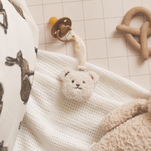 Load image into Gallery viewer, Cream Teddy Bear Pacifier Clip
