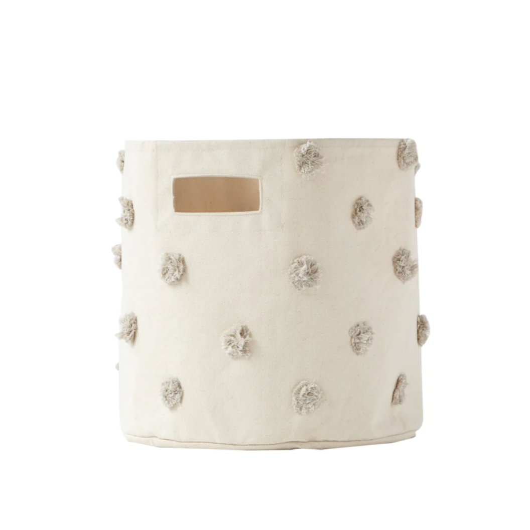 pom pom basket bin grey
