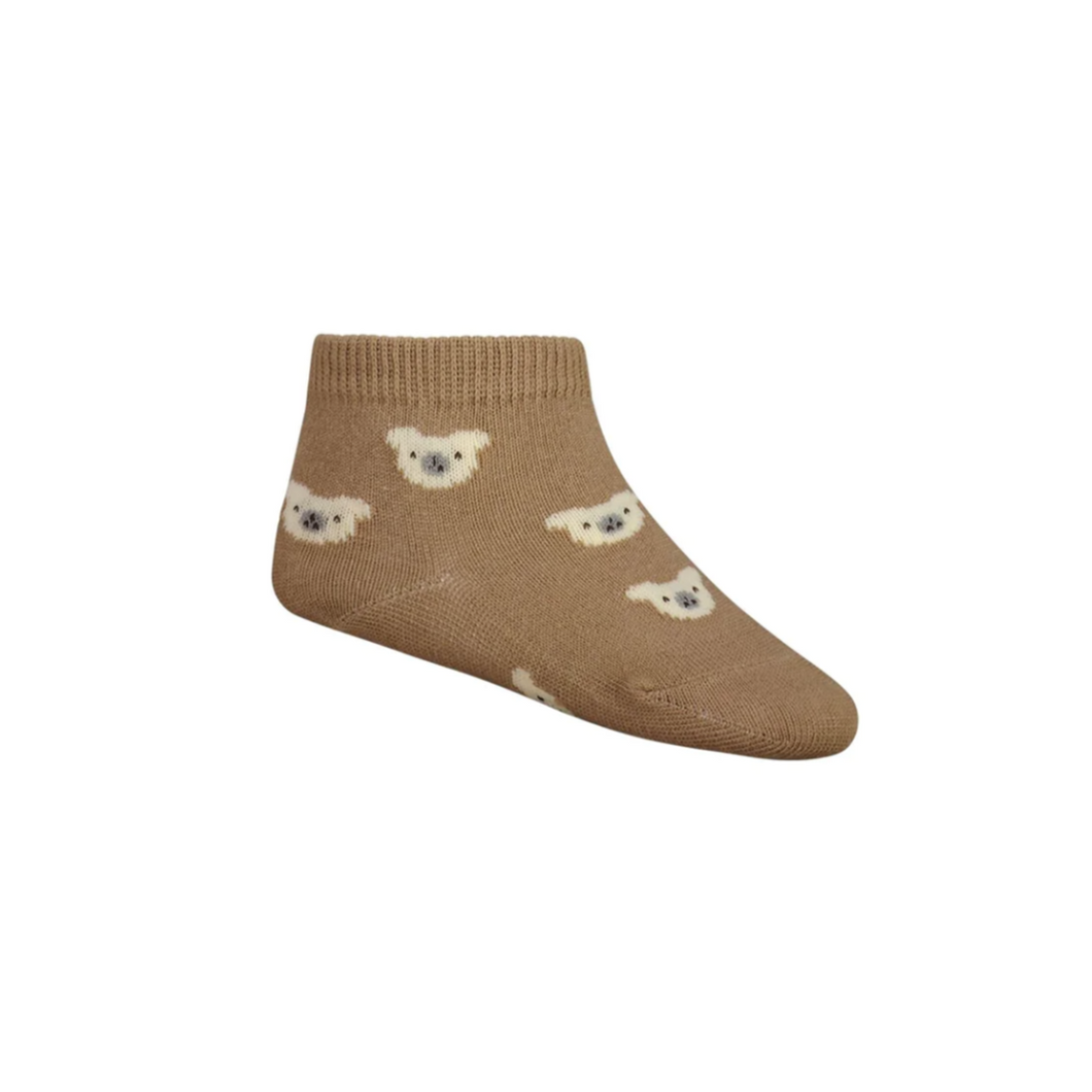 Bear Ankle Sock - Caramel Cream