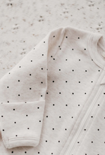 Load image into Gallery viewer, Oatmeal Dotty Zip Up Jumpsuit
