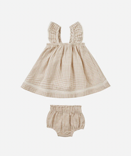 Load image into Gallery viewer, Quincy Mae - Ruffle Tank Dress + Bloomer (Oat Gingham)
