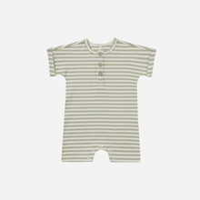 Load image into Gallery viewer, Quincy Mae - Short Sleeve One Piece (Sage Stripe)
