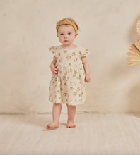 將圖片載入圖庫檢視器 Quincy Mae - Flutter Sleeve Dress (Honey Flower) 18-24M
