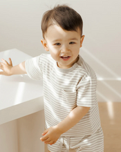 Load image into Gallery viewer, Quincy Mae - Boxy Tee + Short Set (Ash Stripe) 12-18M
