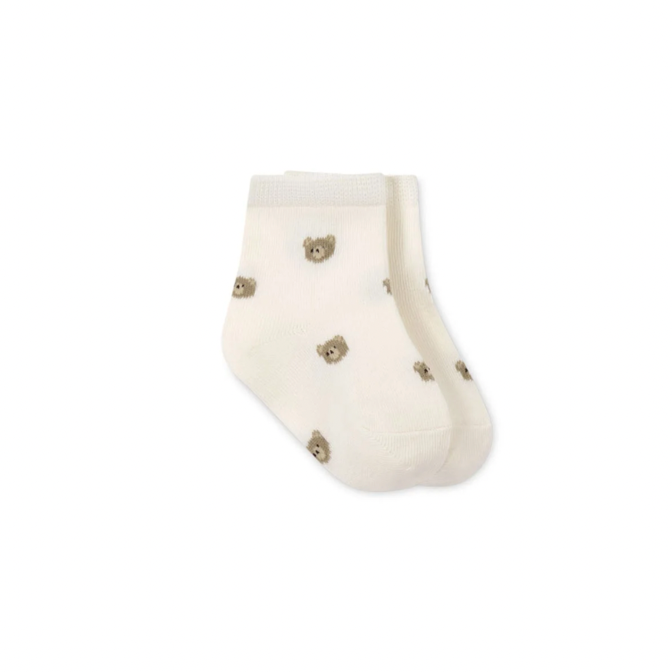 Jamie Kay - Jacquard Bobbie Bear Tofu Socks 1-2Y