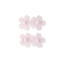 將圖片載入圖庫檢視器 髮夾2入 // Sheer Floral Clip // Fairy Pink
