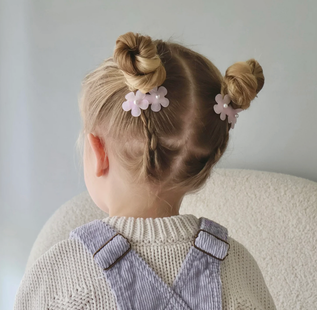 髮夾2入 // Sheer Floral Clip // Fairy Pink