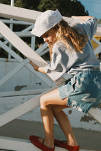 Load image into Gallery viewer, Tiny Cottons - Big Swans Shorts (Medium Wash Denim)

