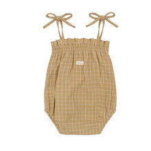 Load image into Gallery viewer, Organic Zoo - Grid Check Spaghetti Bodysuit Wheat
