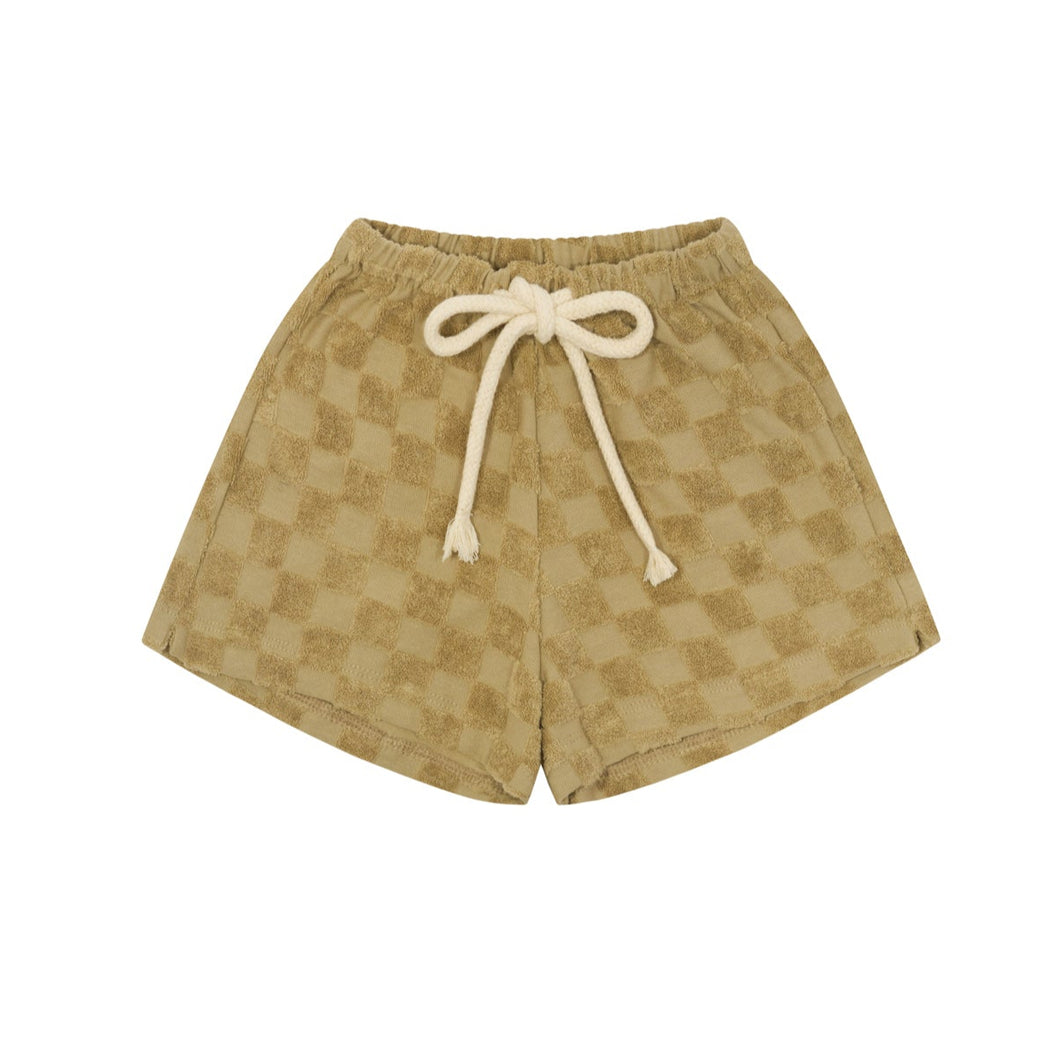 Organic Zoo - Dusky Checkboard Terry Rope Shorts