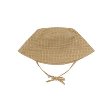 Load image into Gallery viewer, Organic Zoo - Grid Check Bucket Sun Hat Wheat
